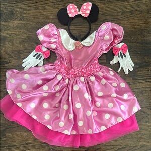 Disney Minnie Mouse dress, ears and glove set size 4t